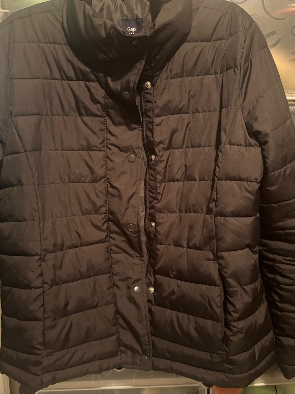 GAP Black Quilted Packable Puffer Jacket